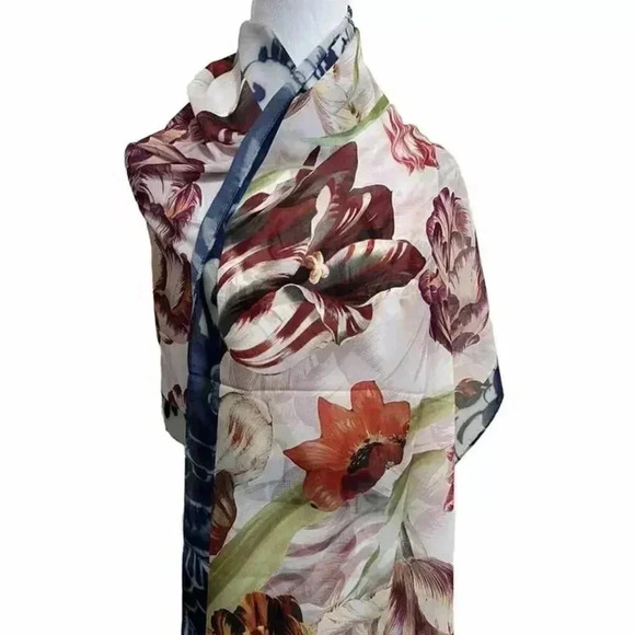 NEW Madame Blue Designed in Amsterdam - Long Dutch Tulips Scarf - Picture 4 of 8